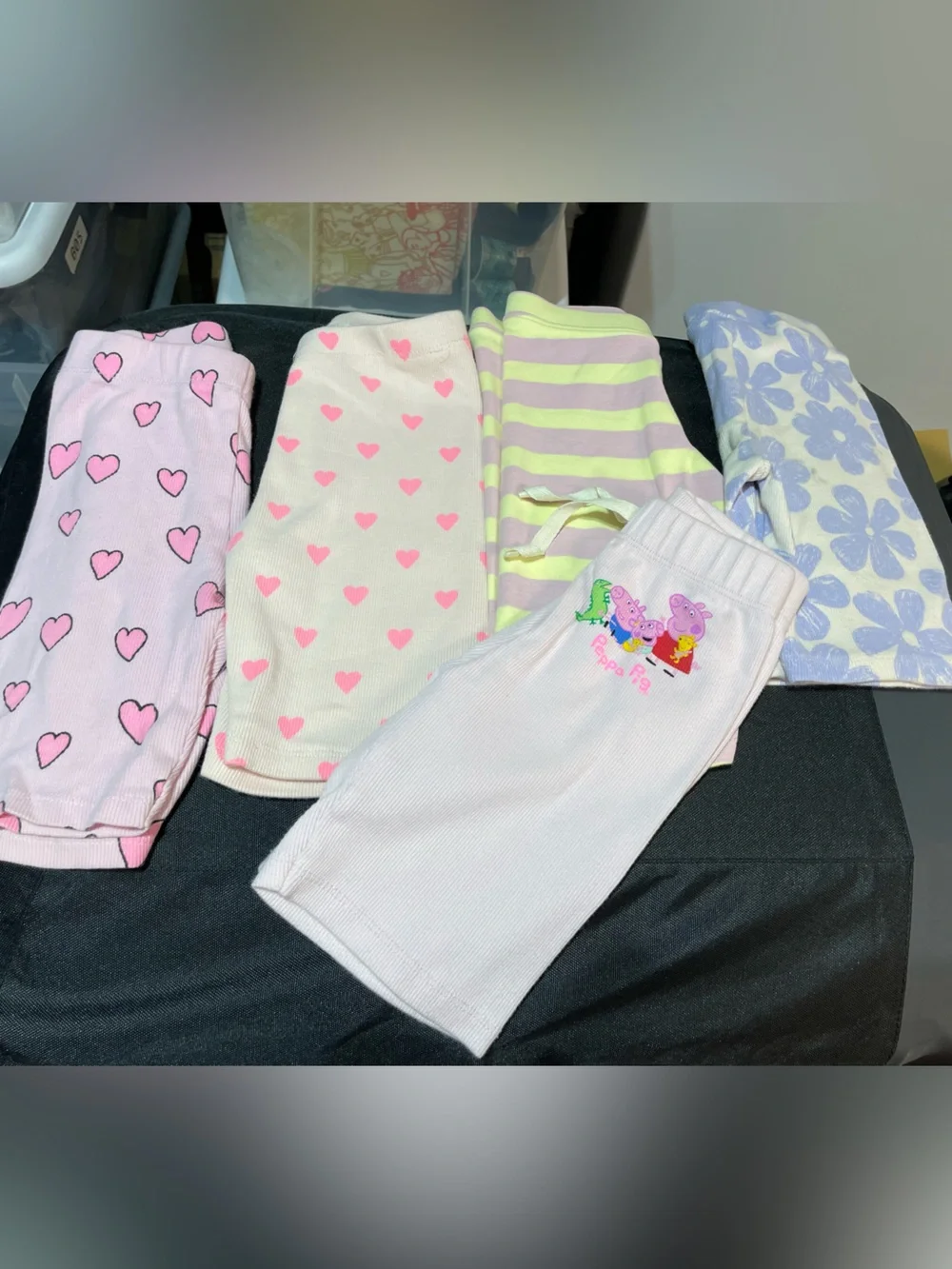 Zara Girls Pink & Cream Heart Print Leggings Multipack